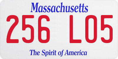 MA license plate 256LO5