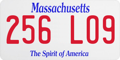 MA license plate 256LO9