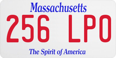 MA license plate 256LP0