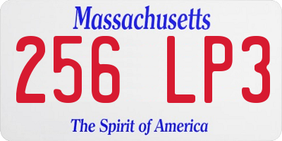 MA license plate 256LP3