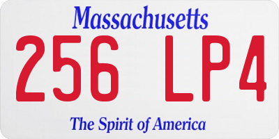 MA license plate 256LP4