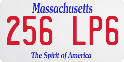 MA license plate 256LP6