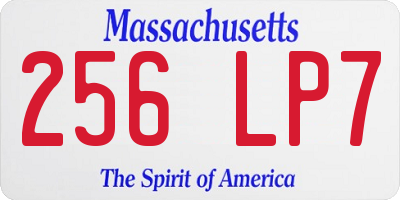 MA license plate 256LP7