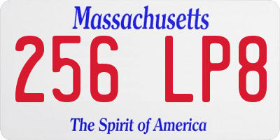 MA license plate 256LP8
