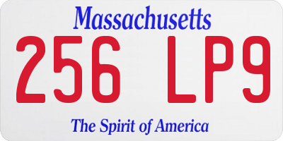 MA license plate 256LP9