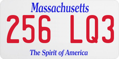 MA license plate 256LQ3