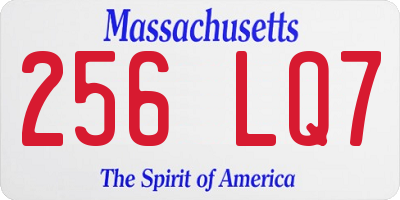 MA license plate 256LQ7