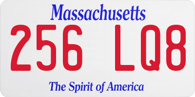 MA license plate 256LQ8