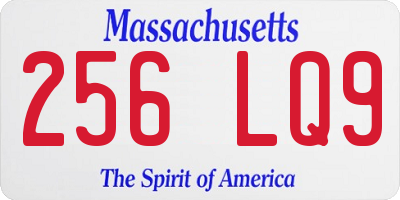 MA license plate 256LQ9