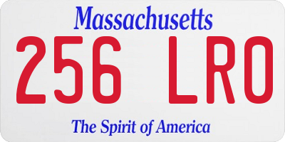 MA license plate 256LR0