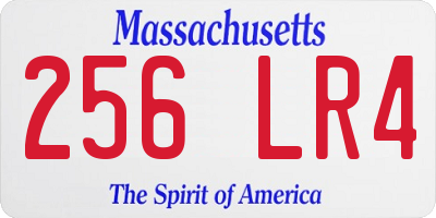 MA license plate 256LR4