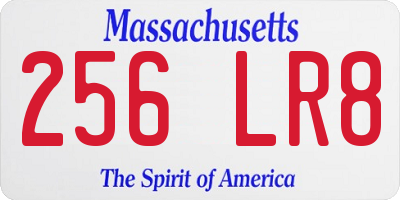 MA license plate 256LR8