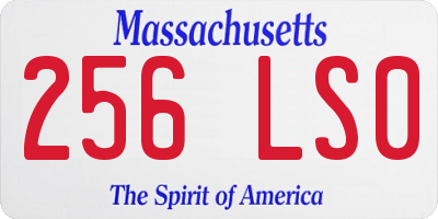 MA license plate 256LS0