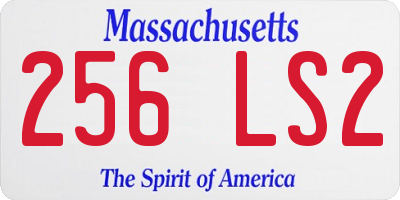 MA license plate 256LS2