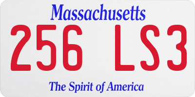 MA license plate 256LS3