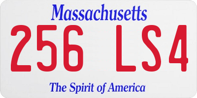 MA license plate 256LS4