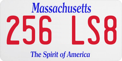 MA license plate 256LS8