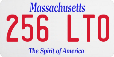 MA license plate 256LT0