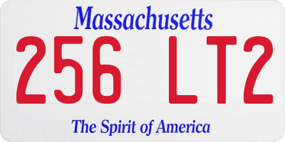 MA license plate 256LT2