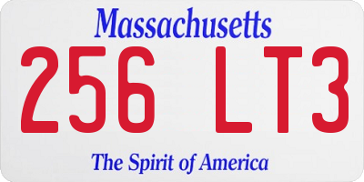 MA license plate 256LT3