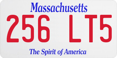 MA license plate 256LT5