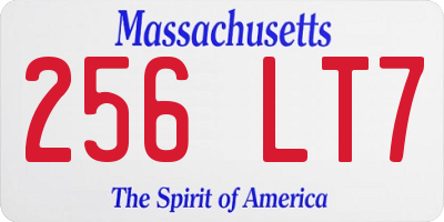 MA license plate 256LT7