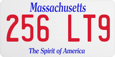 MA license plate 256LT9