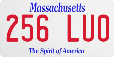 MA license plate 256LU0