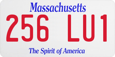 MA license plate 256LU1