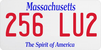 MA license plate 256LU2