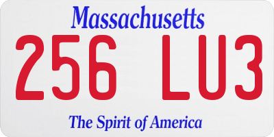 MA license plate 256LU3