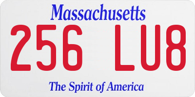 MA license plate 256LU8