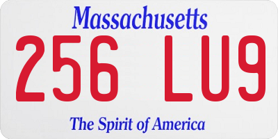 MA license plate 256LU9