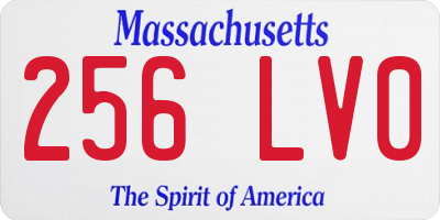 MA license plate 256LV0