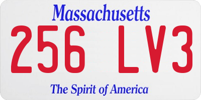 MA license plate 256LV3
