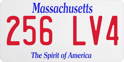 MA license plate 256LV4