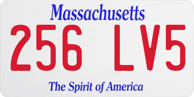 MA license plate 256LV5