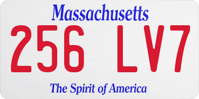 MA license plate 256LV7