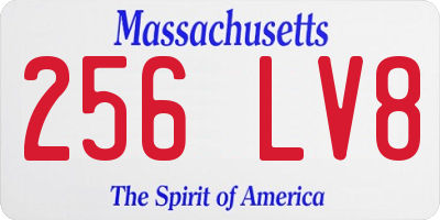 MA license plate 256LV8