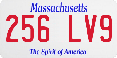 MA license plate 256LV9