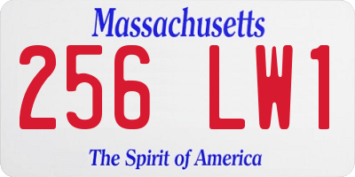 MA license plate 256LW1