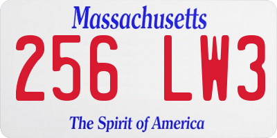 MA license plate 256LW3