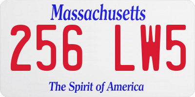 MA license plate 256LW5