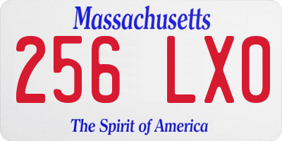 MA license plate 256LX0