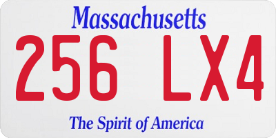 MA license plate 256LX4