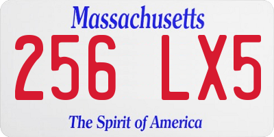 MA license plate 256LX5