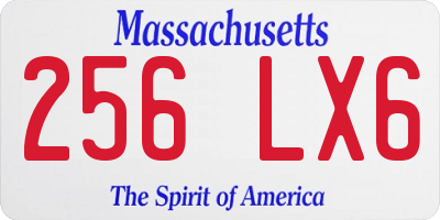 MA license plate 256LX6