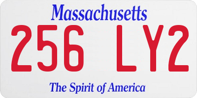 MA license plate 256LY2