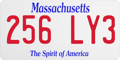 MA license plate 256LY3