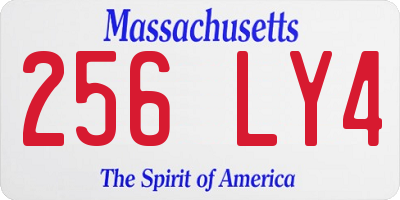 MA license plate 256LY4